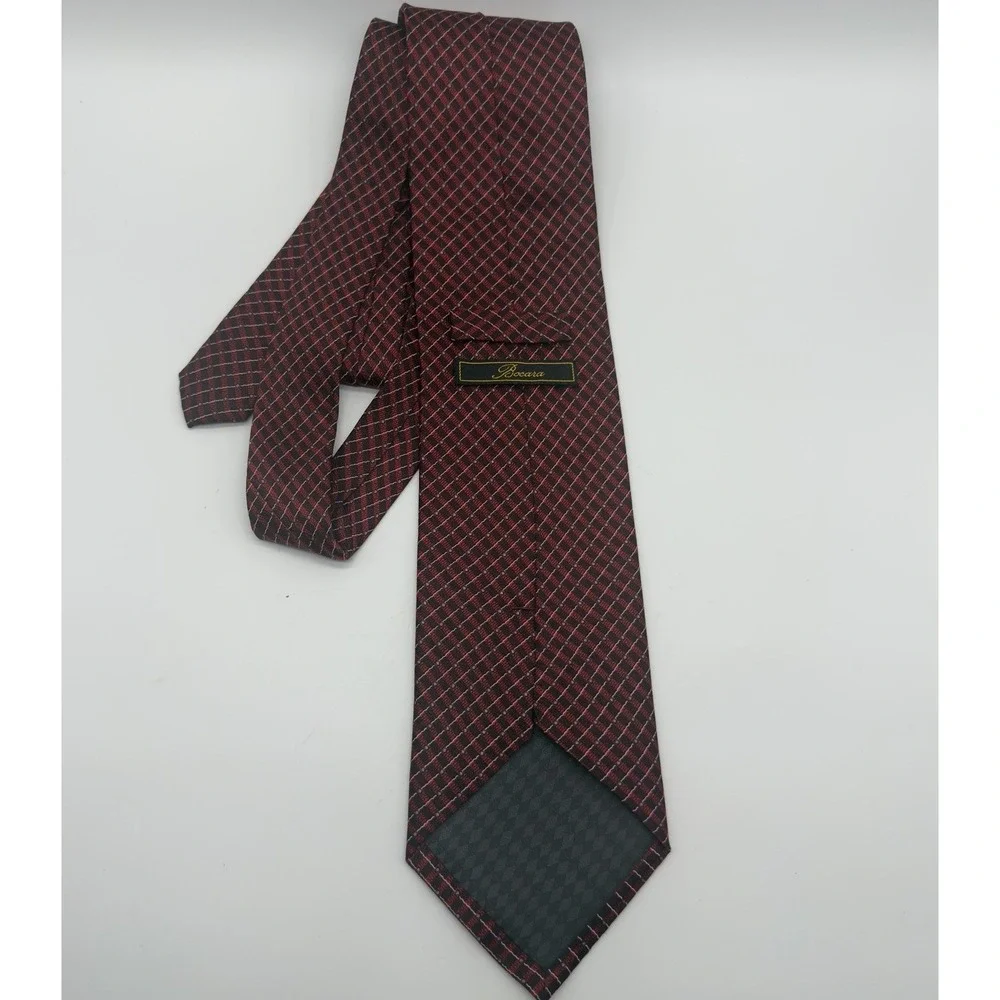 Men's Bocara Tie Necktie Red Black & Blue 100% silk‎ 60